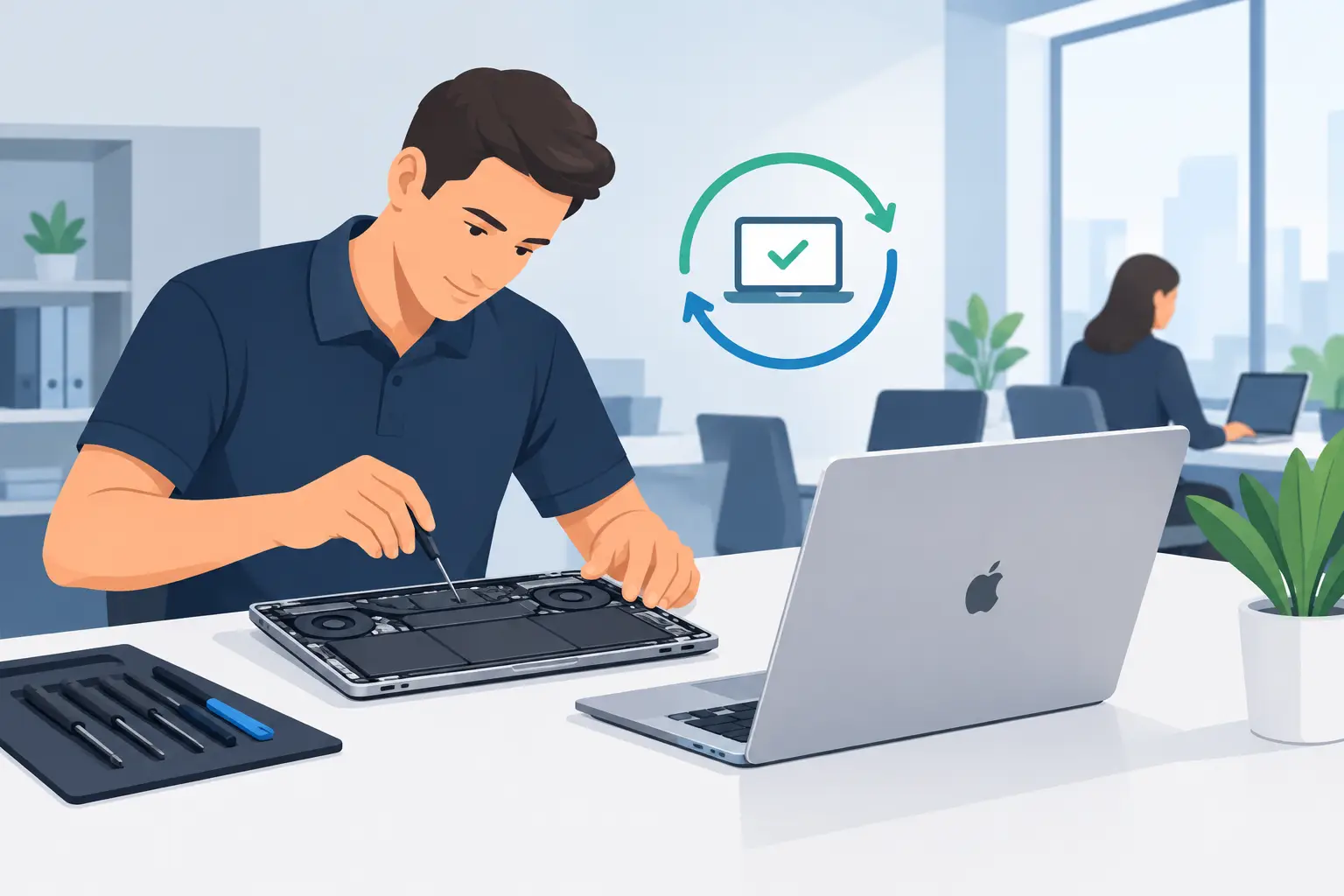 Oprava firemného MacBooku bez odstávky v praxi